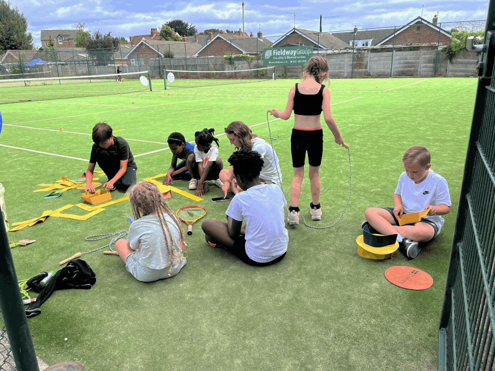 Kids Playing Throw Down Lines